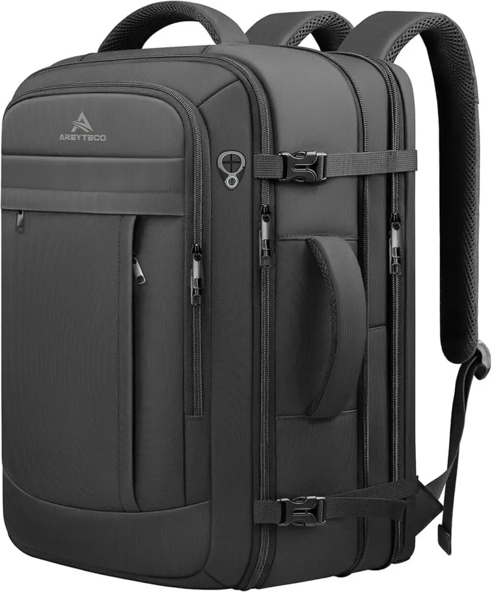 AREYTECO 50L Expandable Travel Backpack – Flight Approved Carry-On